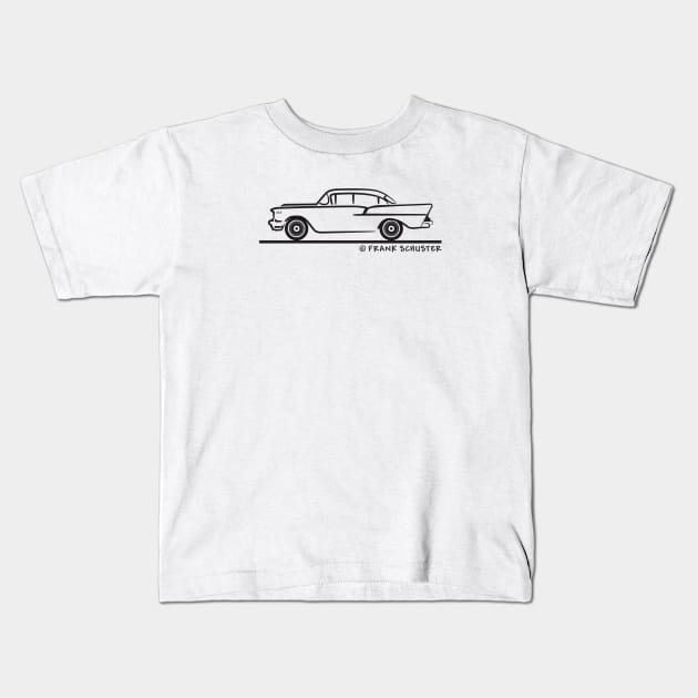 1957 Chevy Sedan 2-10 Four Door Kids T-Shirt by PauHanaDesign